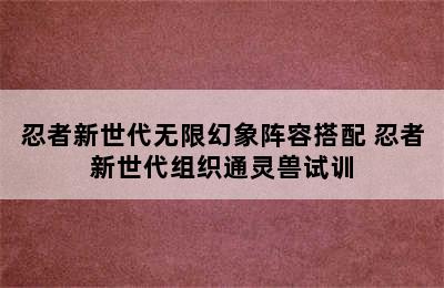 忍者新世代无限幻象阵容搭配 忍者新世代组织通灵兽试训